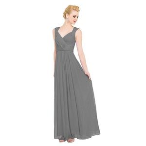 DPI LA long grey bridesmaid dress L